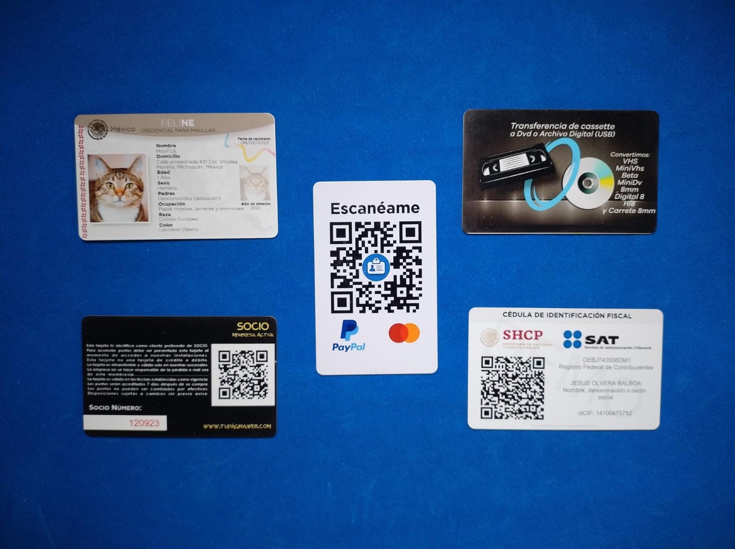 Tarjetas diferentes propósitos